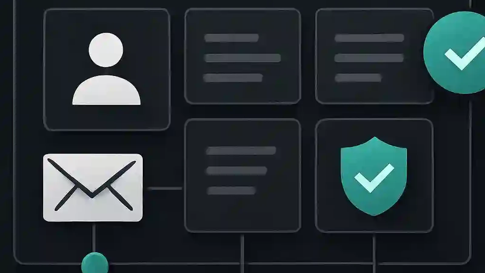 Editorial illustration of a structured website page surrounded by trust and verification signals.